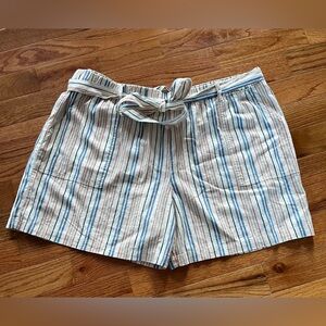 NWT Ana Women’s Size 3X Linen Blend Striped Plus shorts
